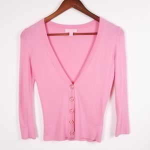 Lilly Pulitzer Pink Kaitlin Vneck Cropped Cardigan